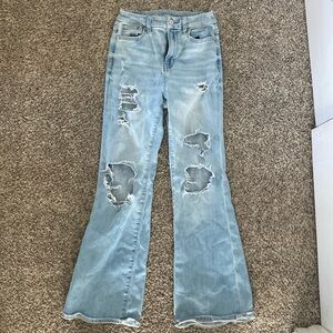 American Eagle ripped flared jeans